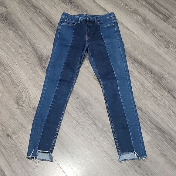 H&M Two Tone Skinny Raw Hem Jeans - Picture 5 of 6